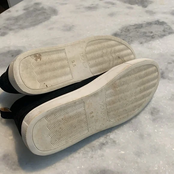 J. Crew Suede High Top Sneakers Black 9.5 - Picture 5 of 9